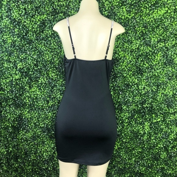 Nwt Little black dress Rhinestone strap cowl neck - Picture 6 of 7